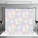 Aperturee - Aperturee Star Balloons Unicorn Repeat Cake Smash Backdrop